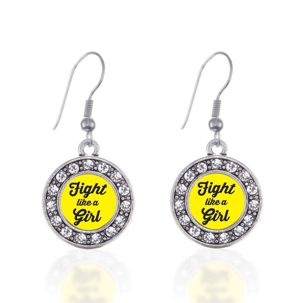 Fight Like A Girl Yellow Ribbon Circle Charm