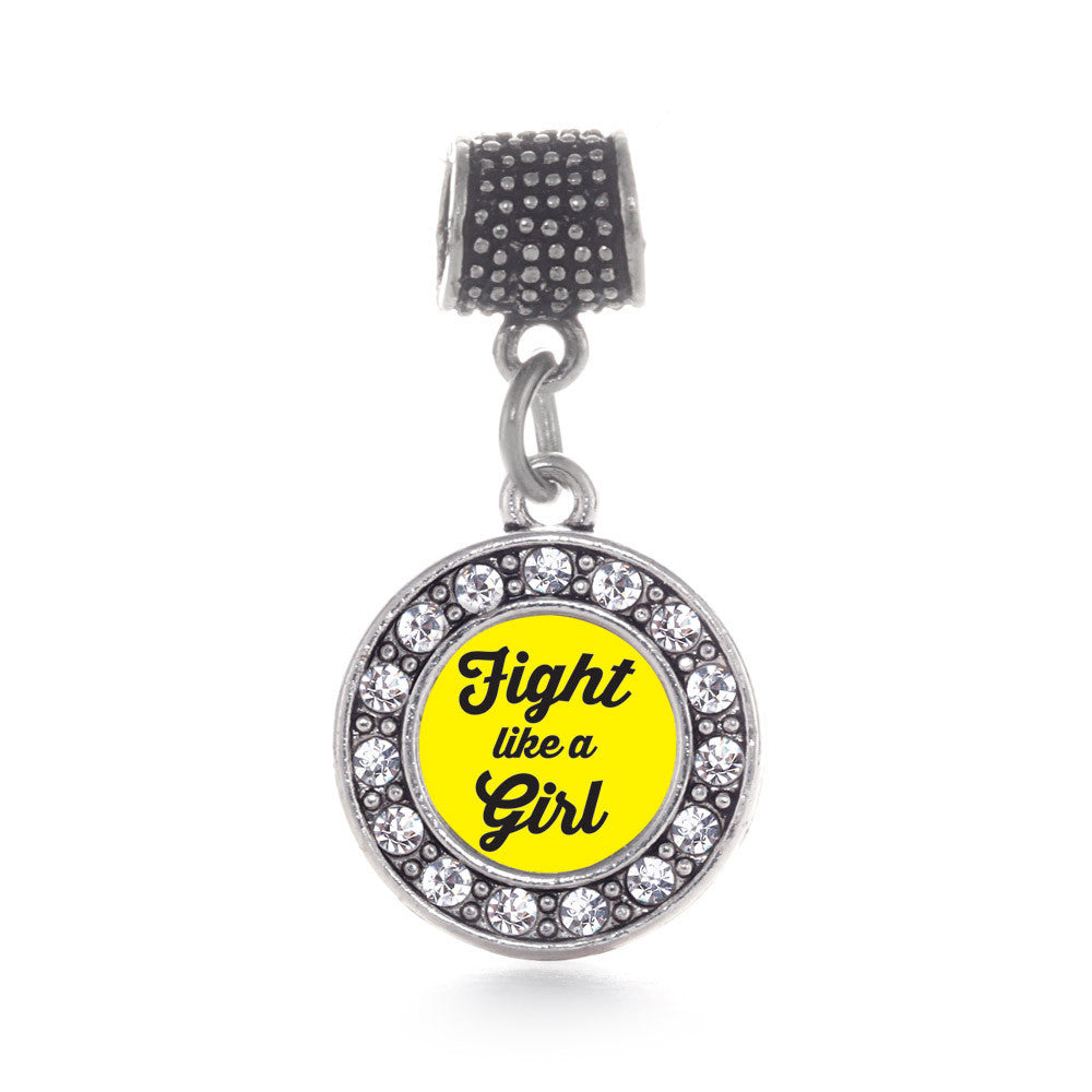 Fight Like A Girl Yellow Ribbon Circle Charm