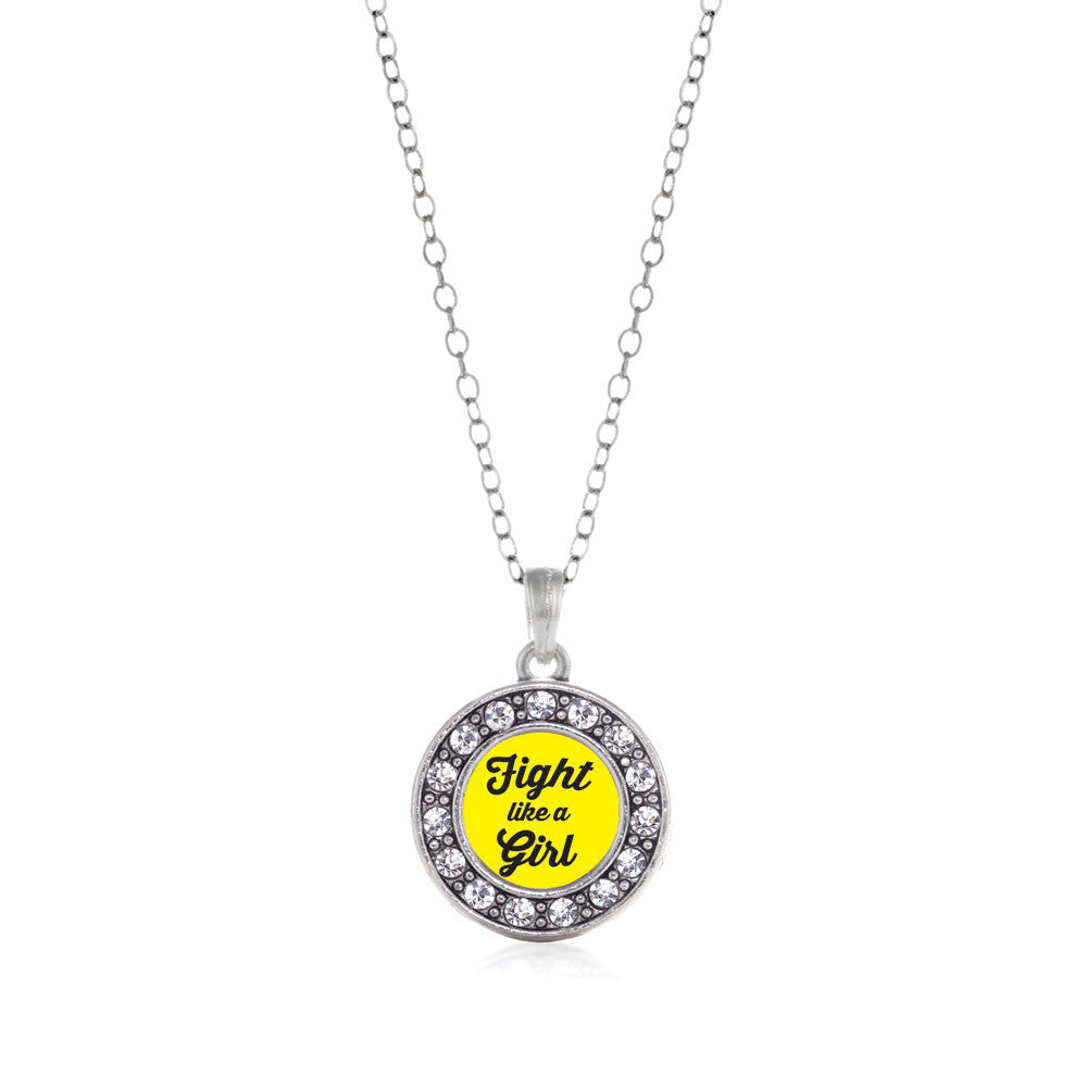 Fight Like A Girl Yellow Ribbon Circle Charm