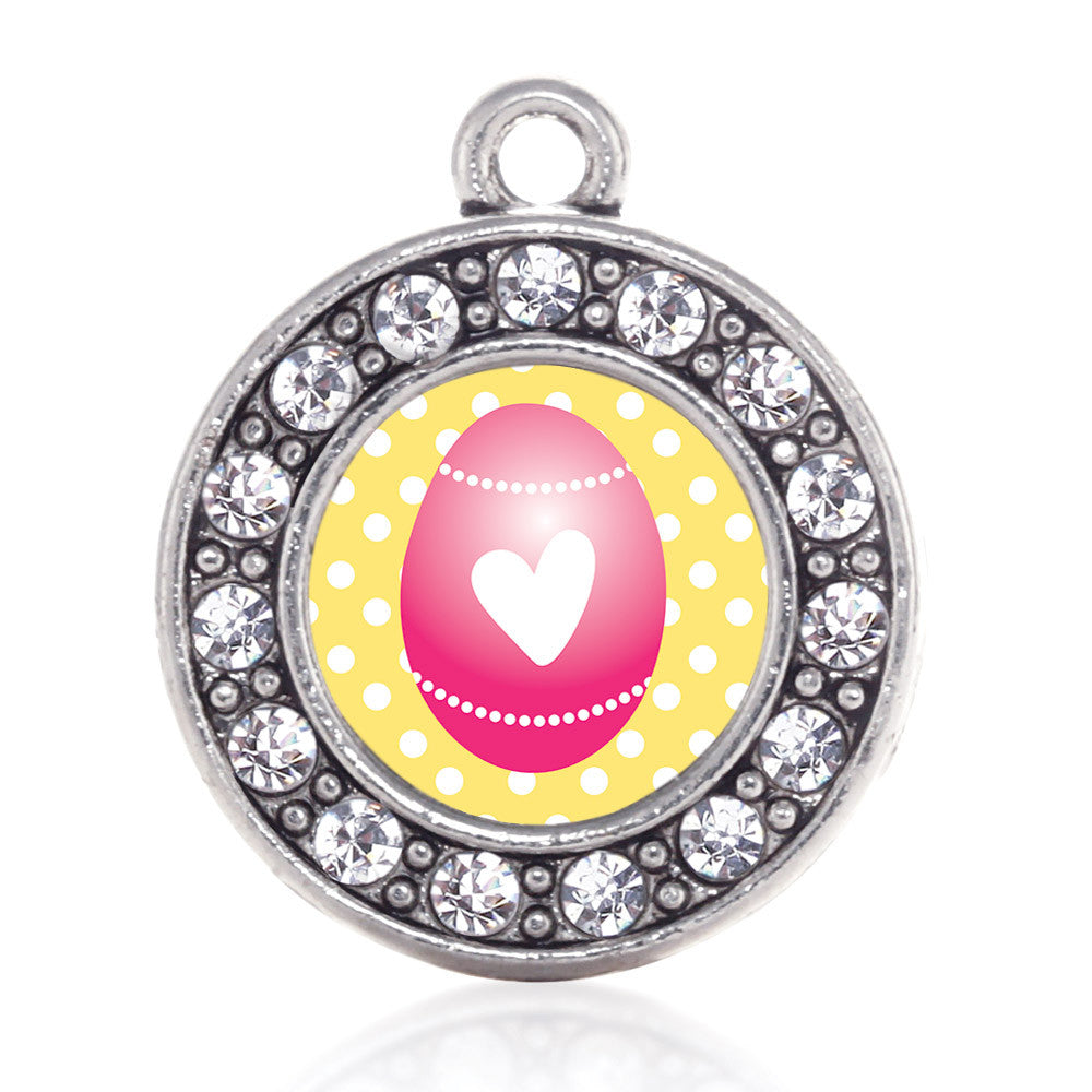 Pink Easter Egg  Circle Charm