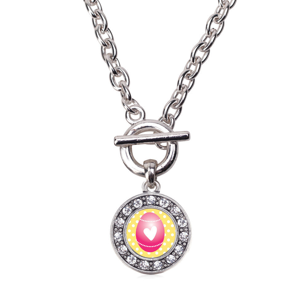 Pink Easter Egg  Circle Charm