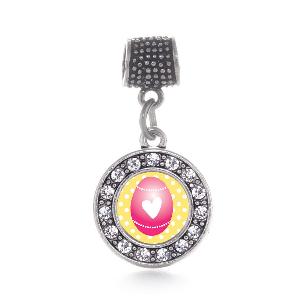 Pink Easter Egg  Circle Charm