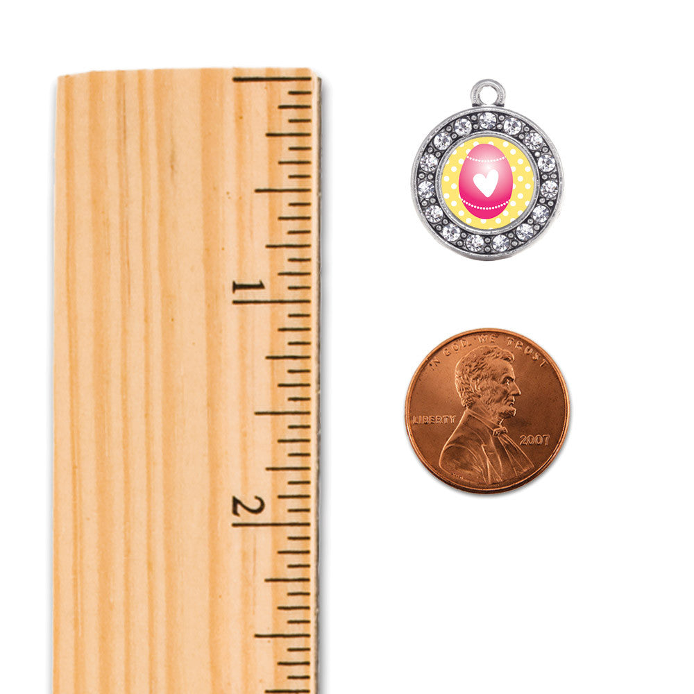 Pink Easter Egg  Circle Charm