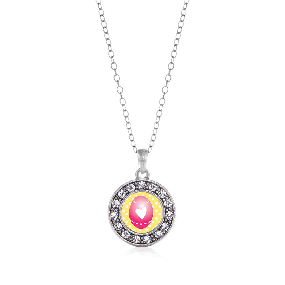 Pink Easter Egg  Circle Charm