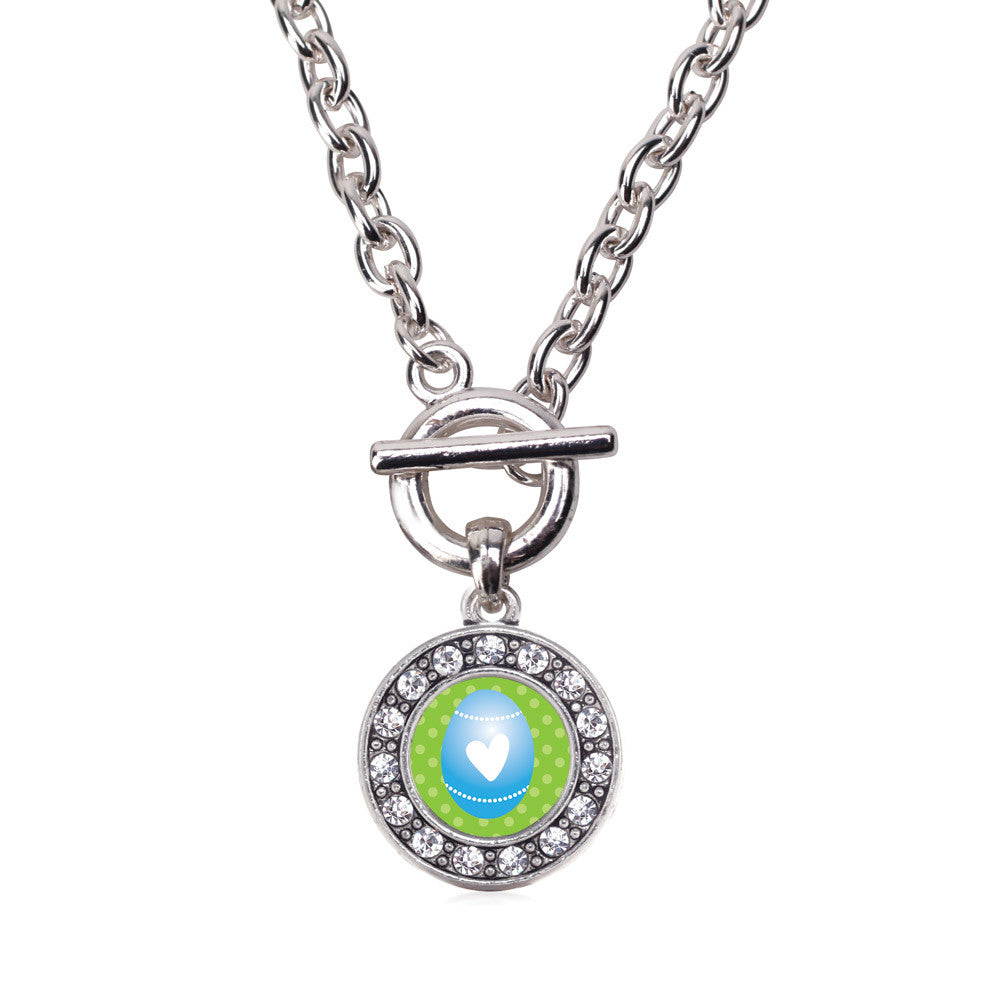Blue Easter Egg Circle Charm