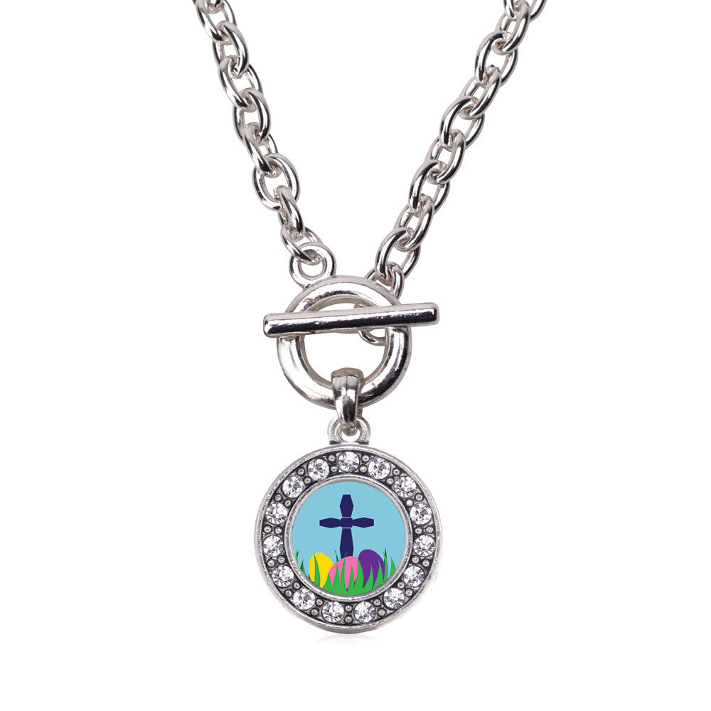 Easter Cross & Eggs Circle Charm