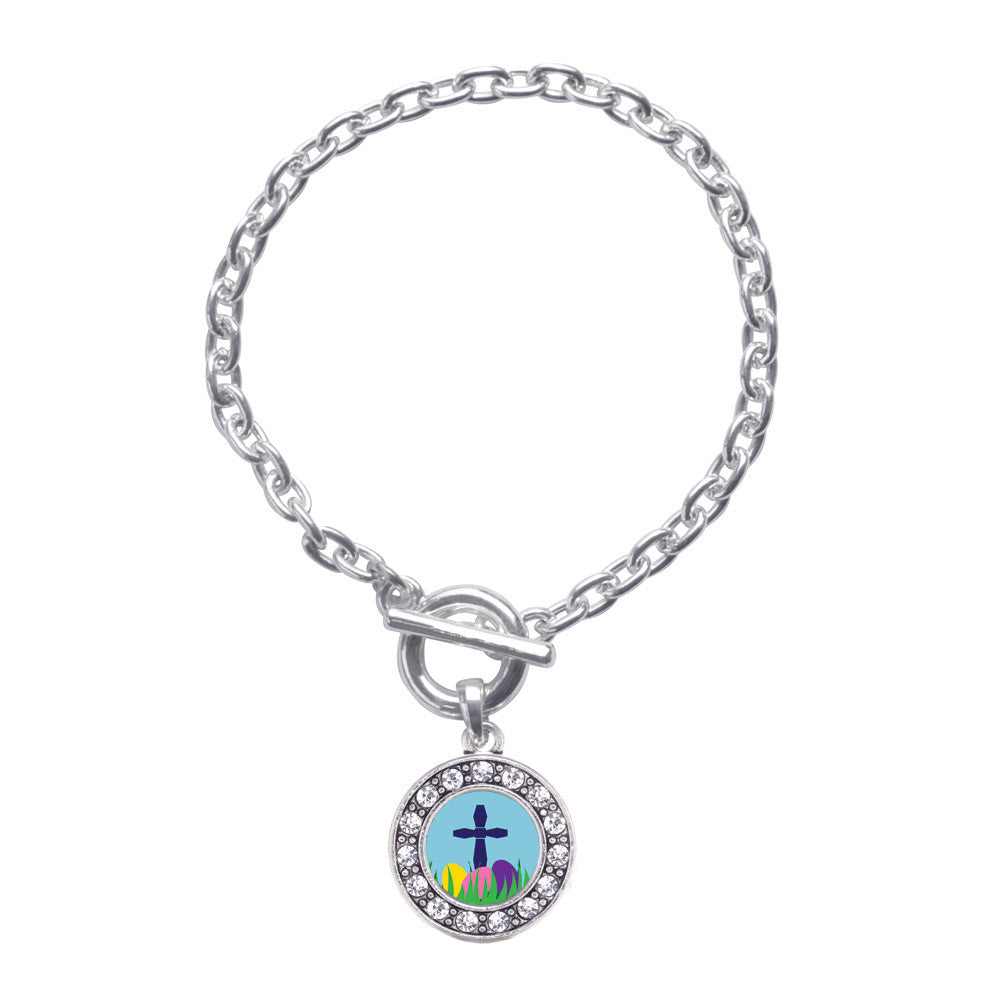 Easter Cross & Eggs Circle Charm
