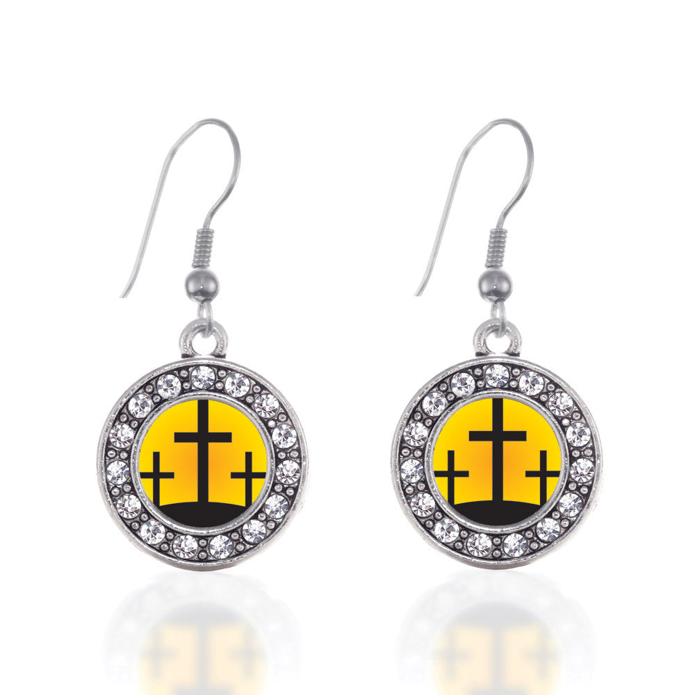 Three Crosses Circle Charm