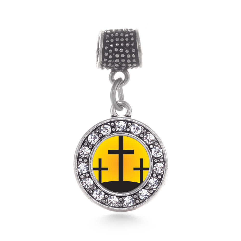 Three Crosses Circle Charm