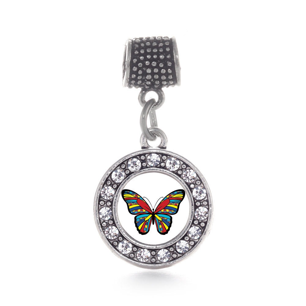 Autism Awareness Butterfly Circle Charm