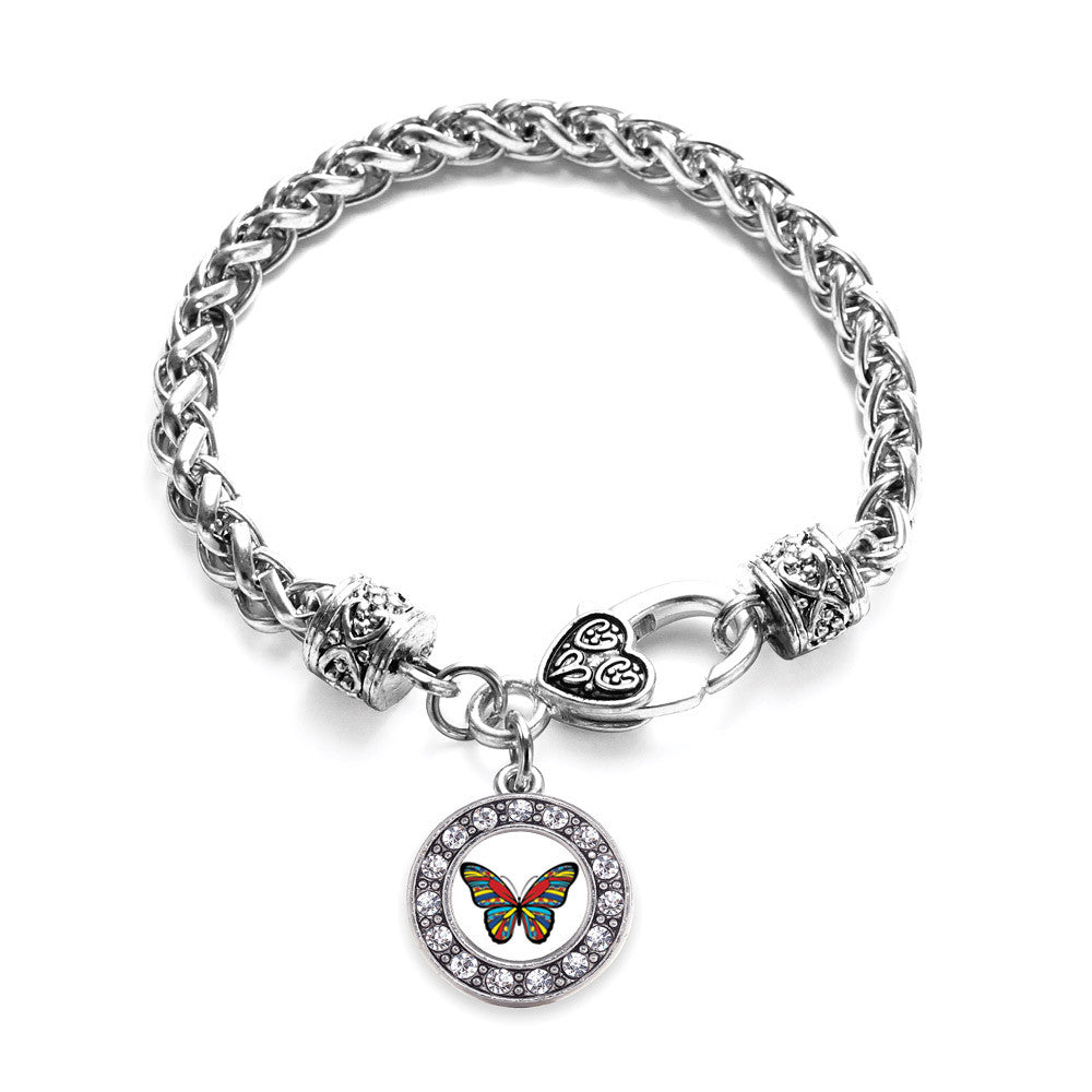 Autism Awareness Butterfly Circle Charm