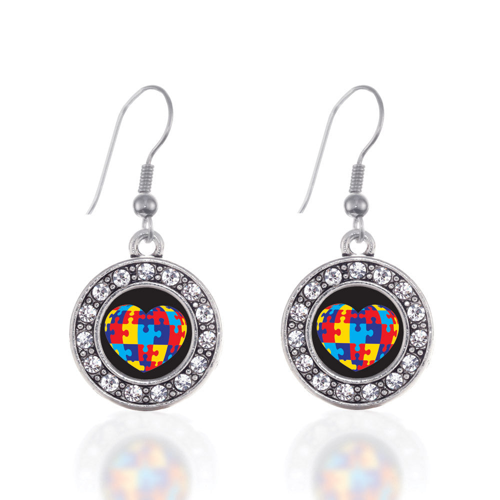 Autism Awareness Heart Circle Charm