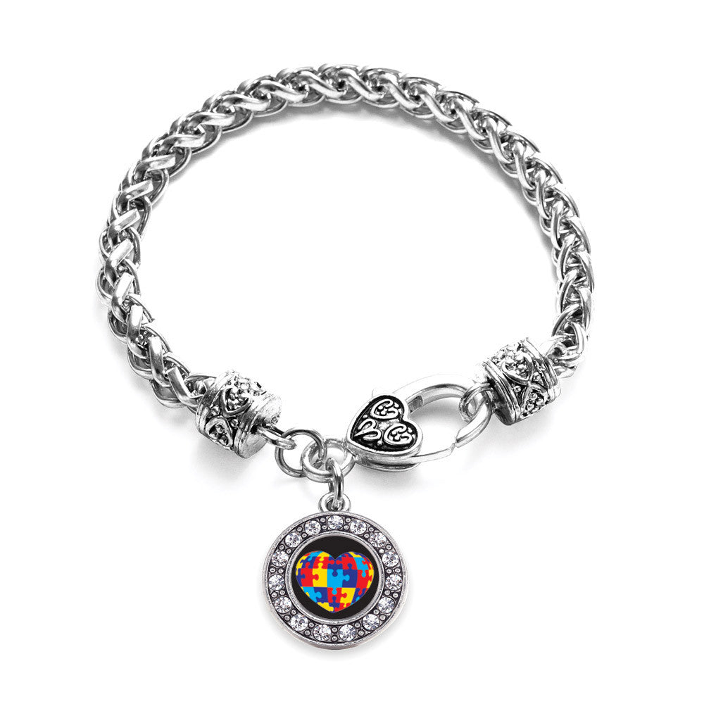 Autism Awareness Heart Circle Charm