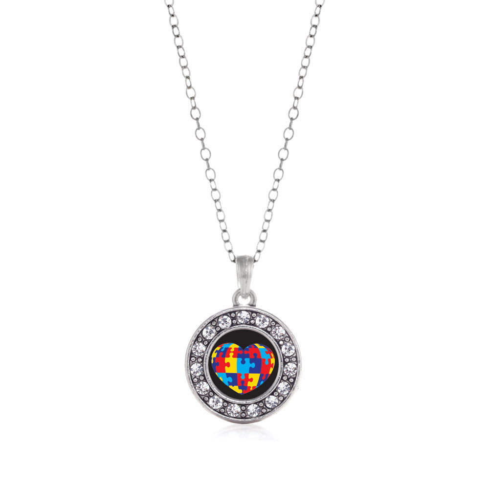 Autism Awareness Heart Circle Charm