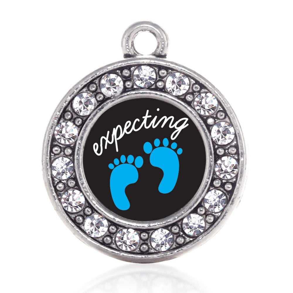 Expecting A Boy Footprints Circle Charm
