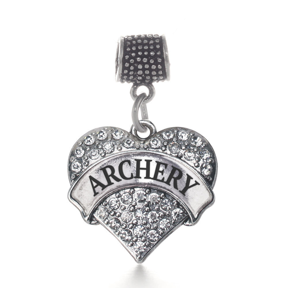 Archery Pave Heart Charm
