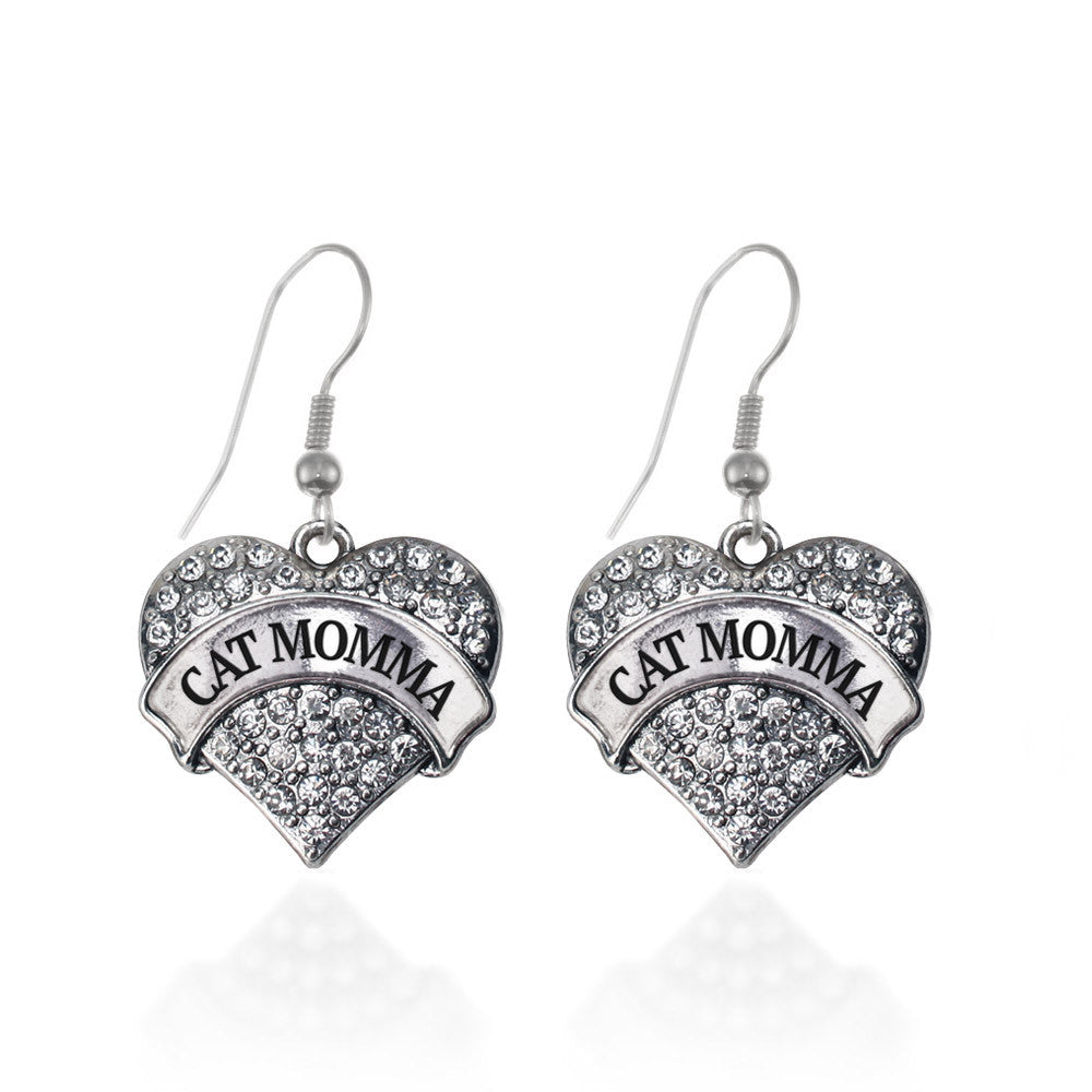 Cat Momma Pave Heart Charm