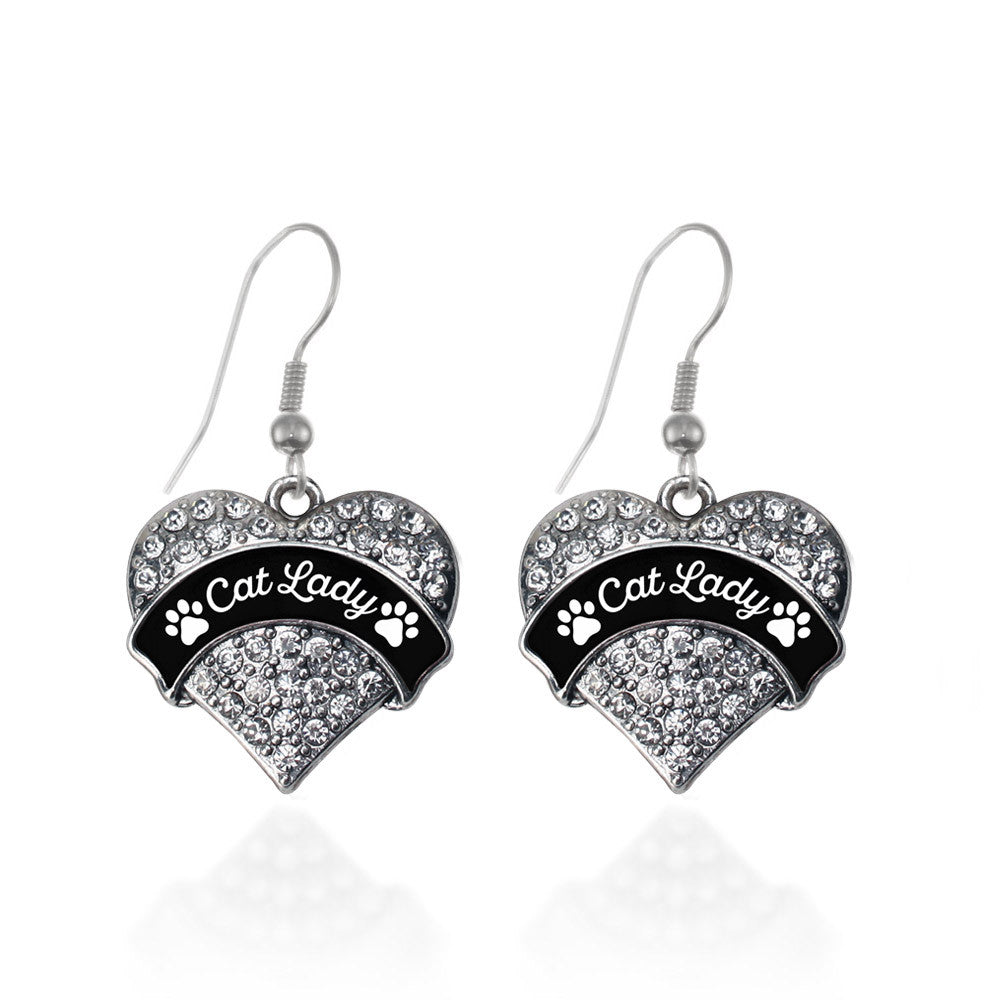 Cat Lady - Paw Prints Pave Heart Charm