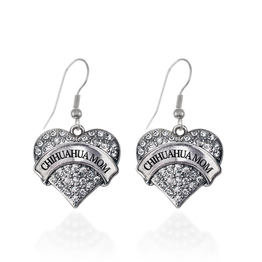 Chihuahua Mom Pave Heart Charm