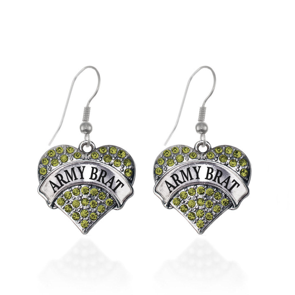 Army Brat Pave Heart Charm
