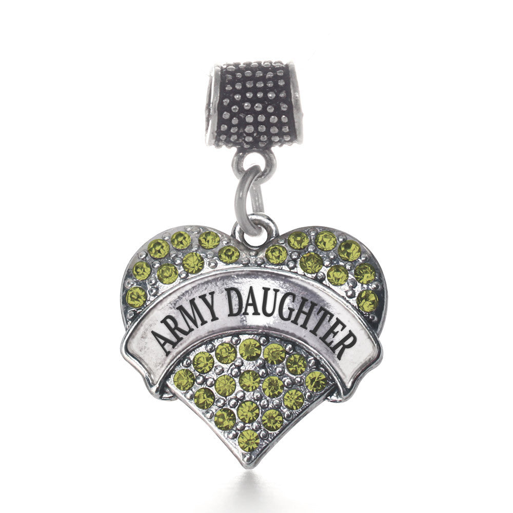 Army Daughter Pave Heart Charm