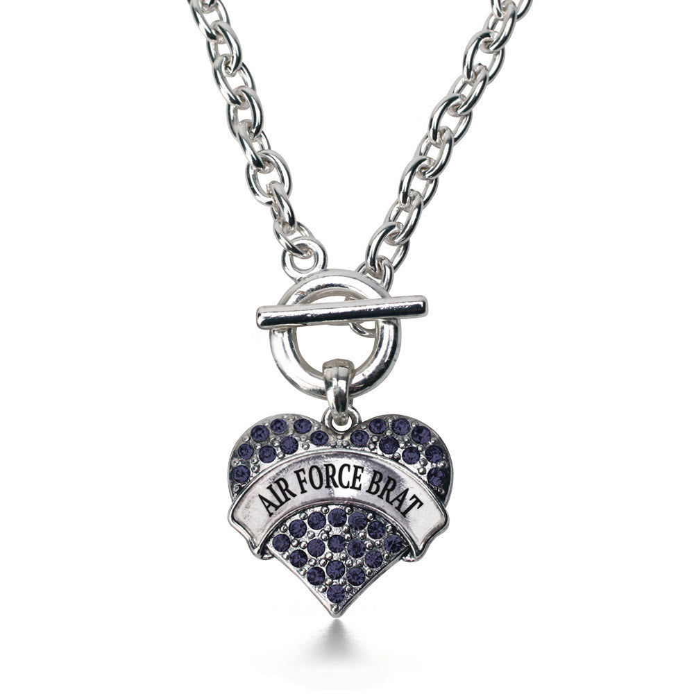Air Force Brat Pave Heart Charm