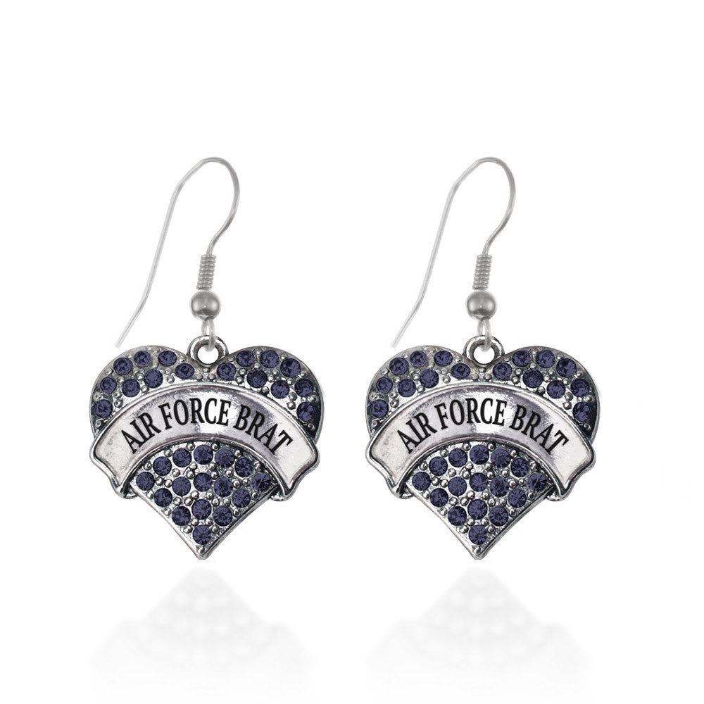 Air Force Brat Pave Heart Charm