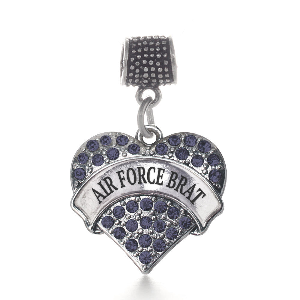 Air Force Brat Pave Heart Charm