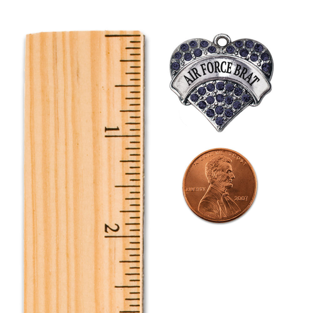 Air Force Brat Pave Heart Charm