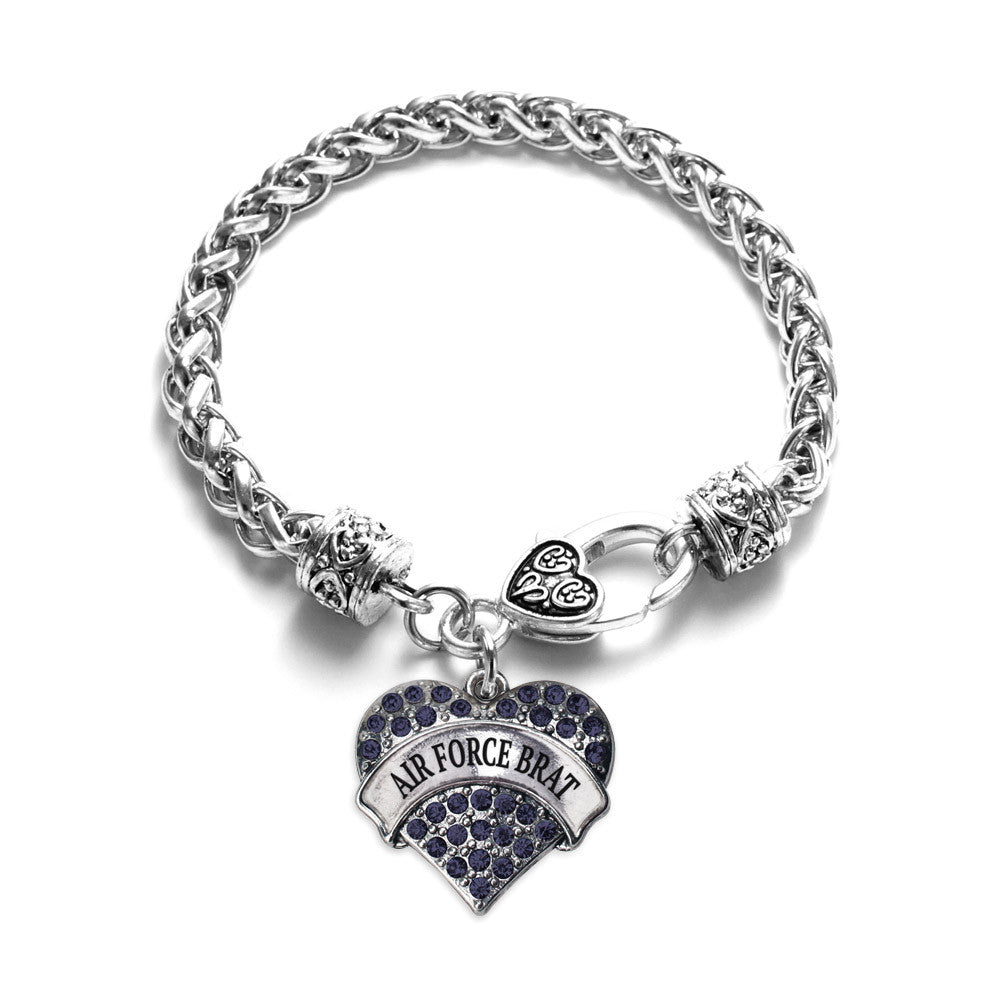 Air Force Brat Pave Heart Charm