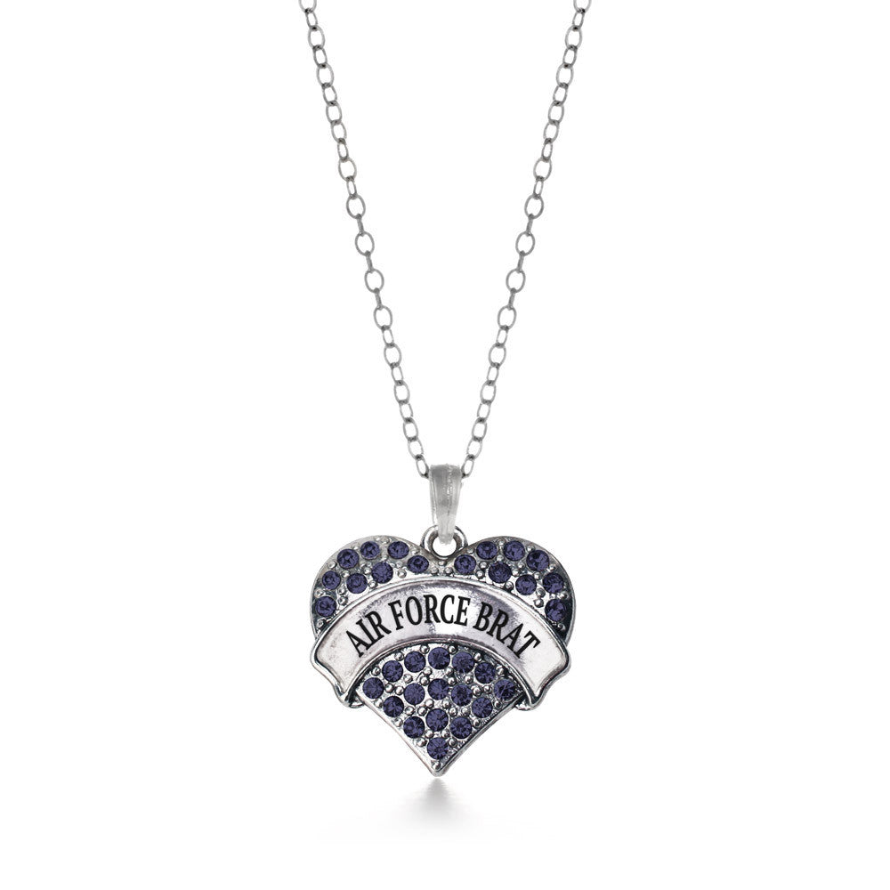 Air Force Brat Pave Heart Charm
