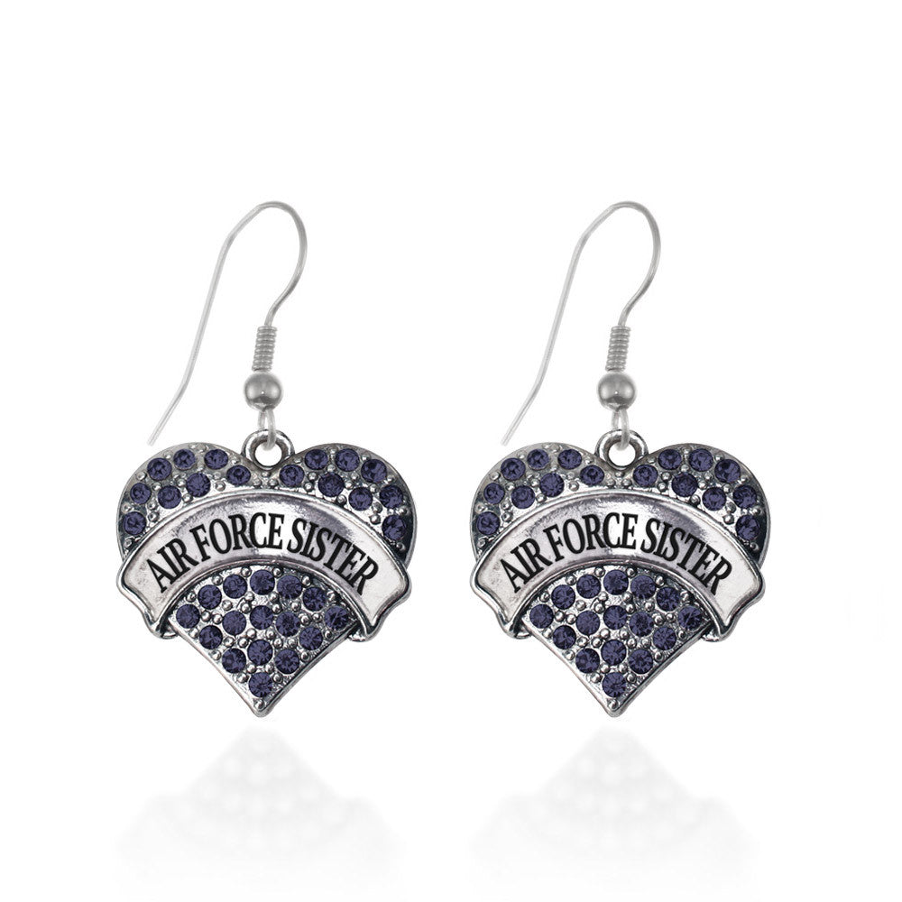 Air Force Sister Pave Heart Charm