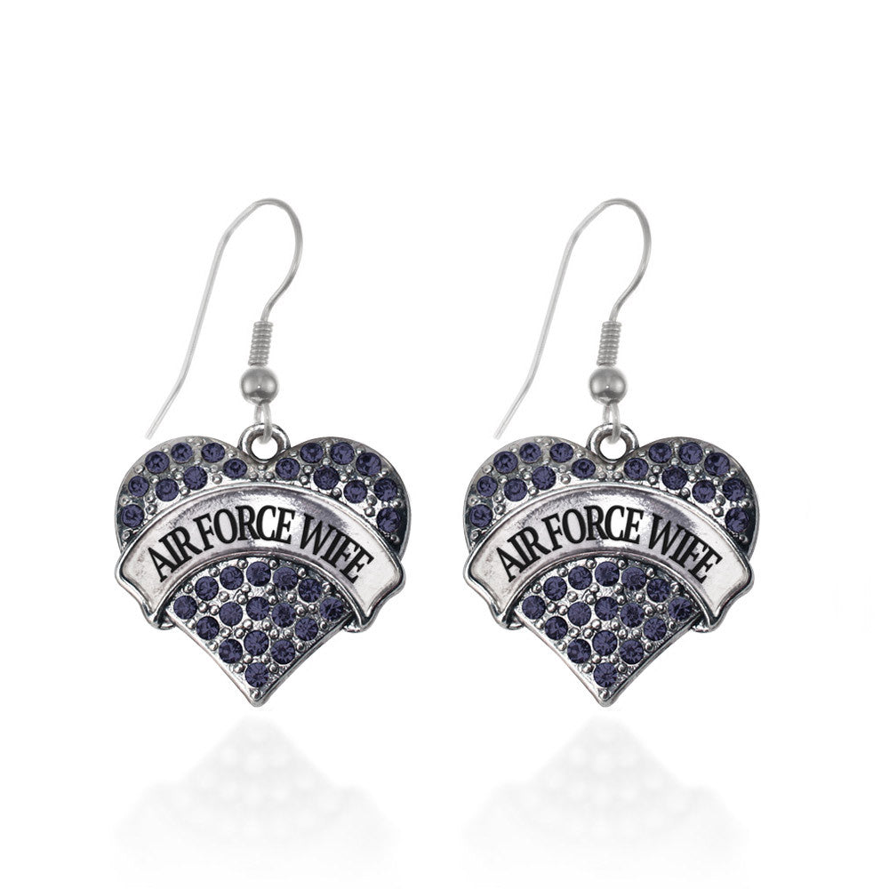 Air Force Wife Pave Heart Charm