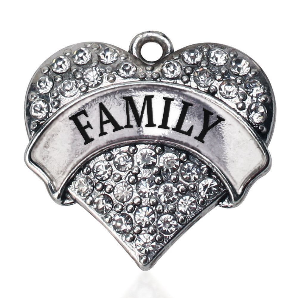 Family Pave Heart Charm
