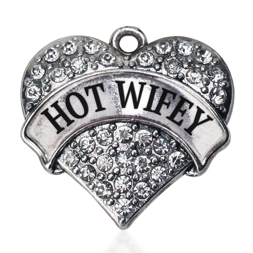 Hot Wifey Pave Heart Charm