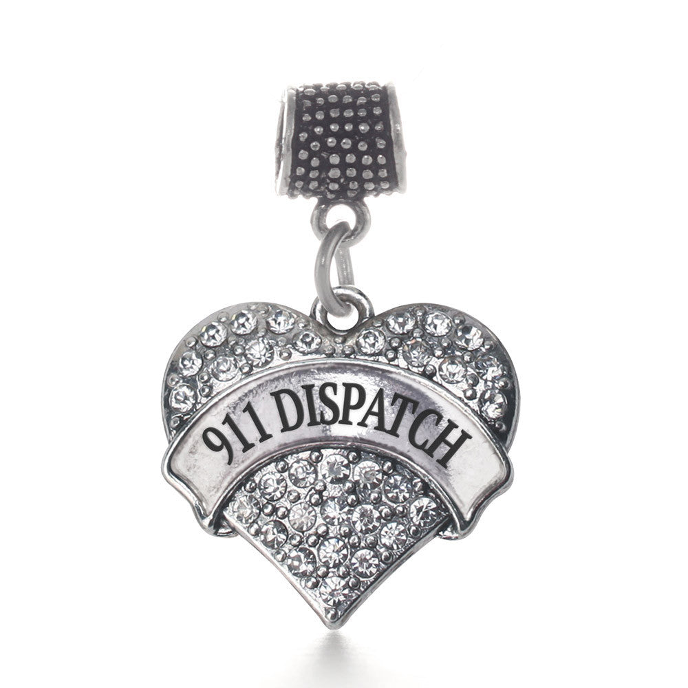 911 Dispatch Pave Heart Charm