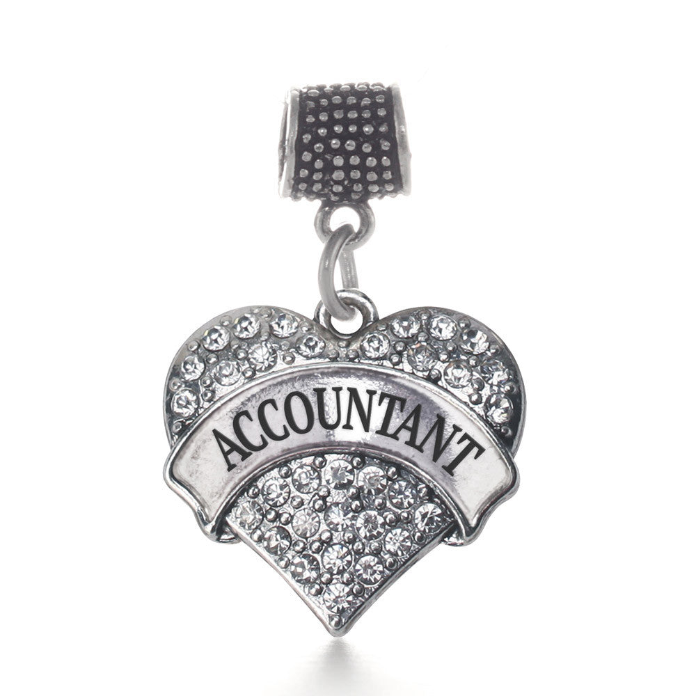 Accountant Pave Heart Charm