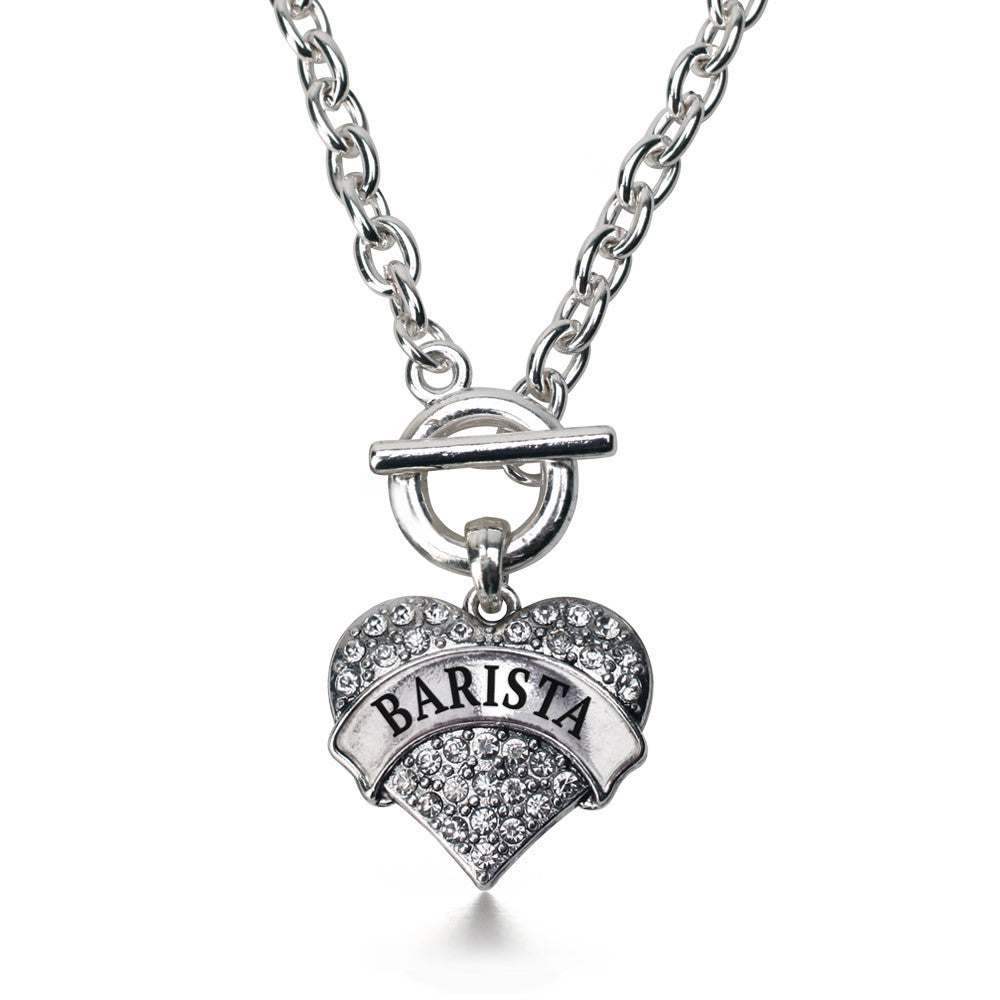 Barista Pave Heart Charm