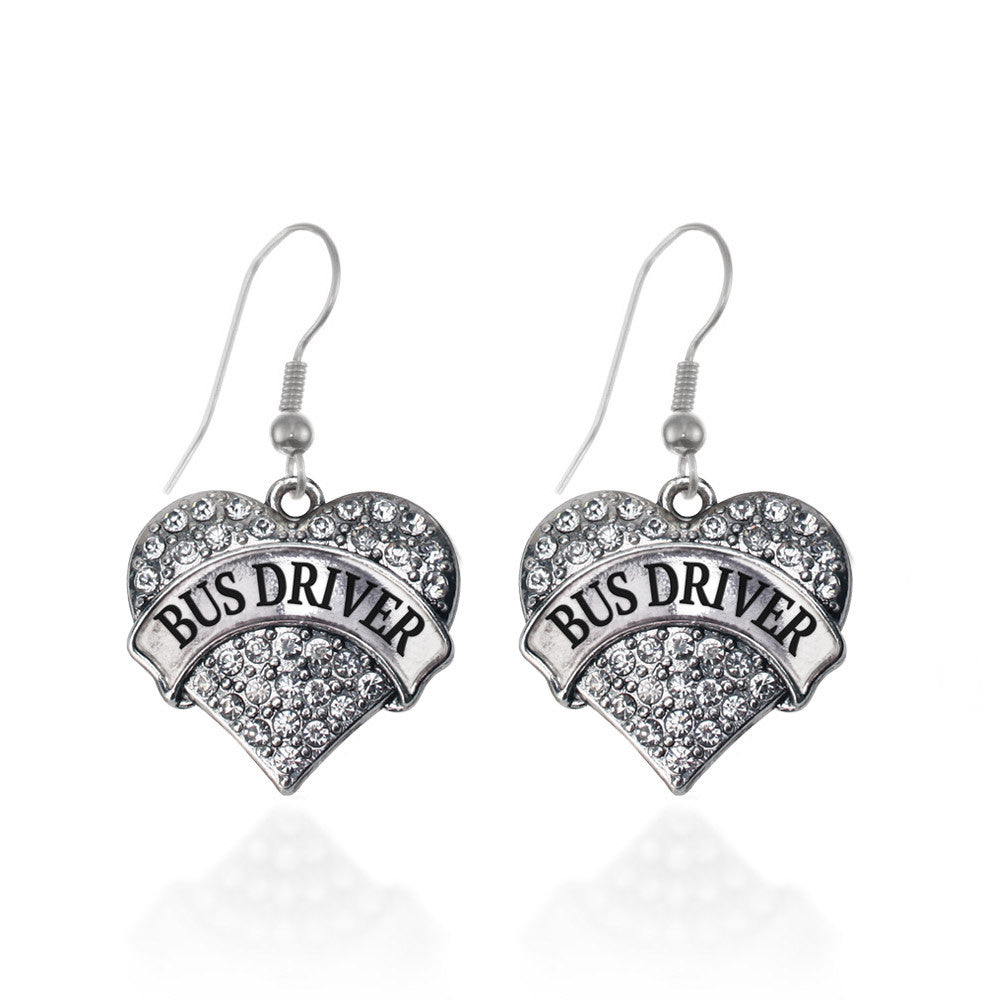 Bus Driver Pave Heart Charm