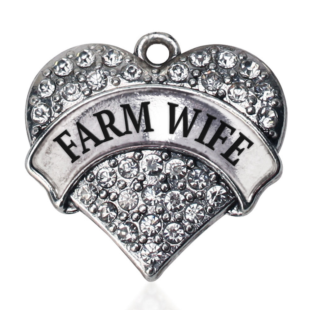 Farm Wife Pave Heart Charm