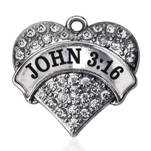 John 3:16 Pave Heart Charm