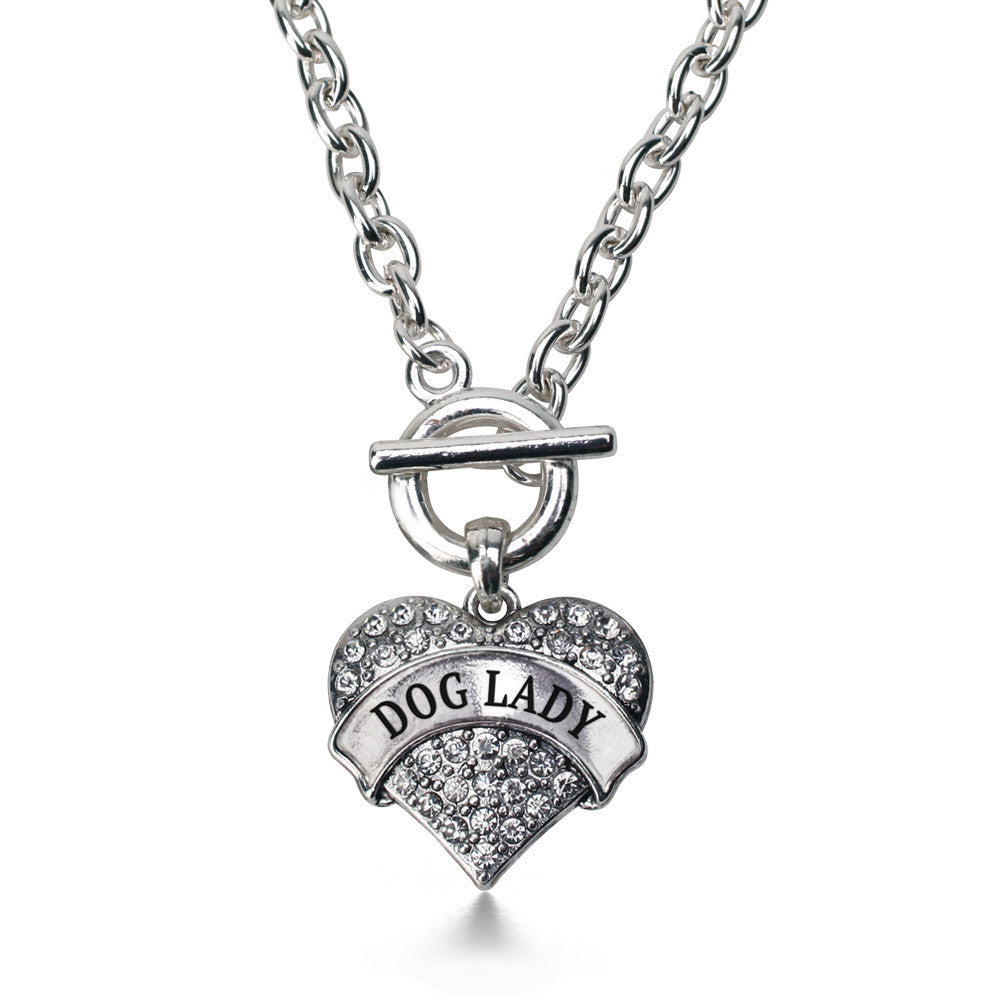 Dog Lady Pave Heart Charm