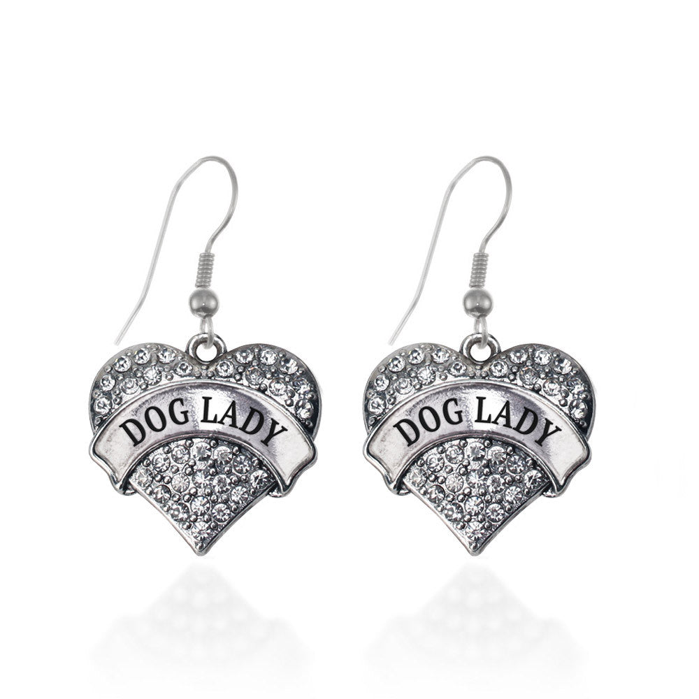 Dog Lady Pave Heart Charm