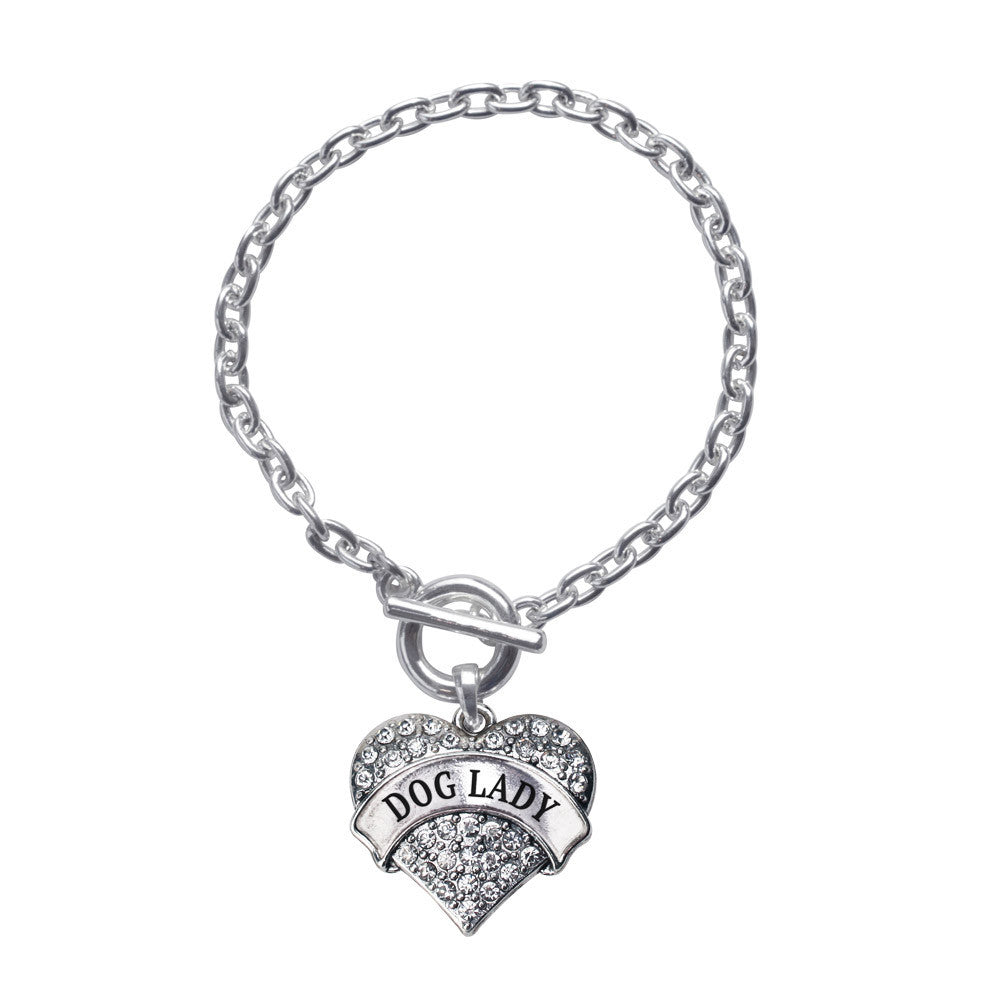 Dog Lady Pave Heart Charm