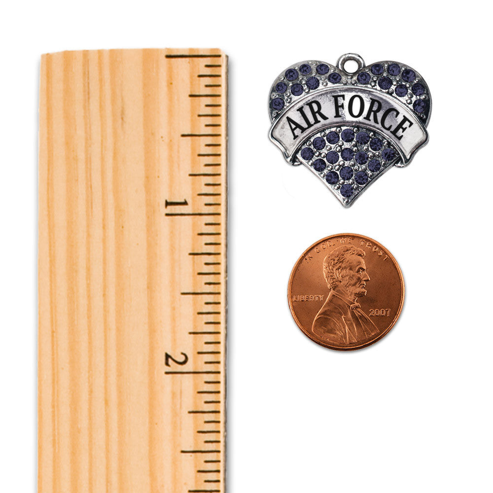 Air Force Pave Heart Charm
