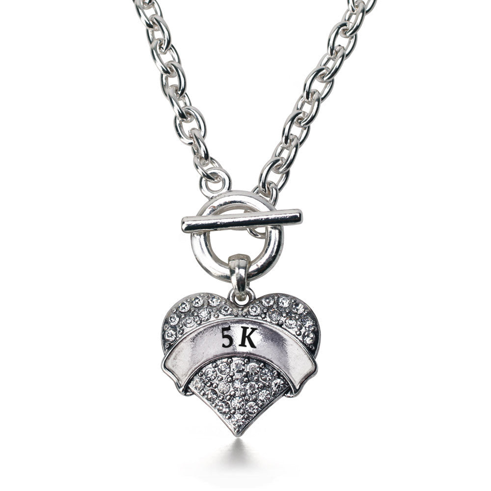 5k Runner Pave Heart Charm