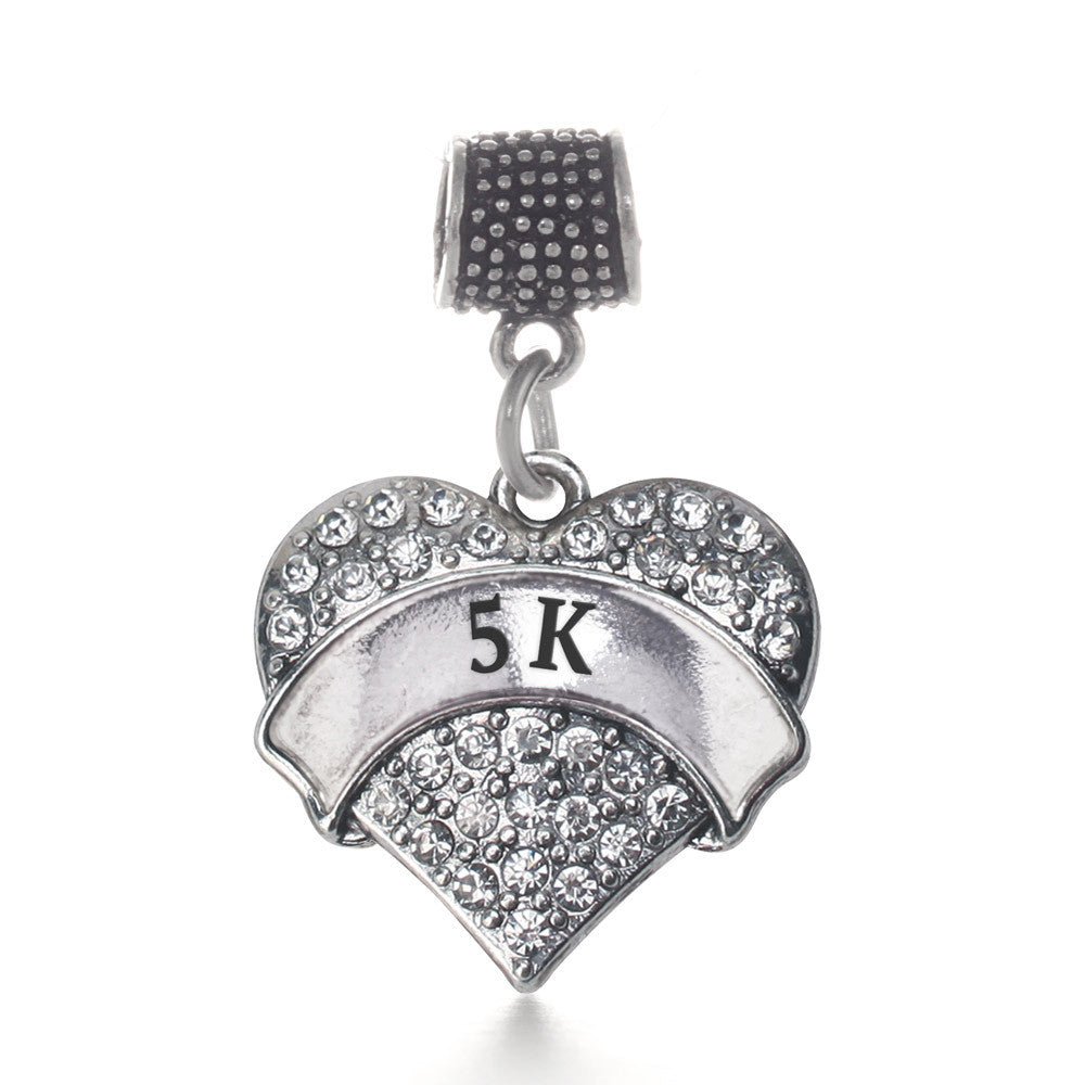 5k Runner Pave Heart Charm