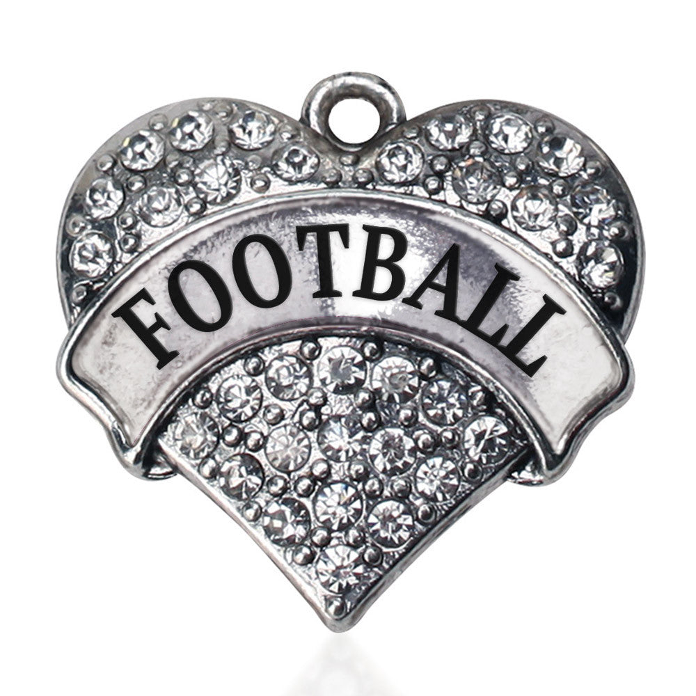 Football Pave Heart Charm