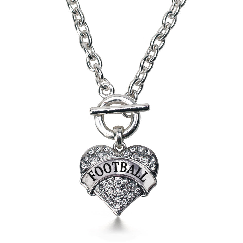 Football Pave Heart Charm