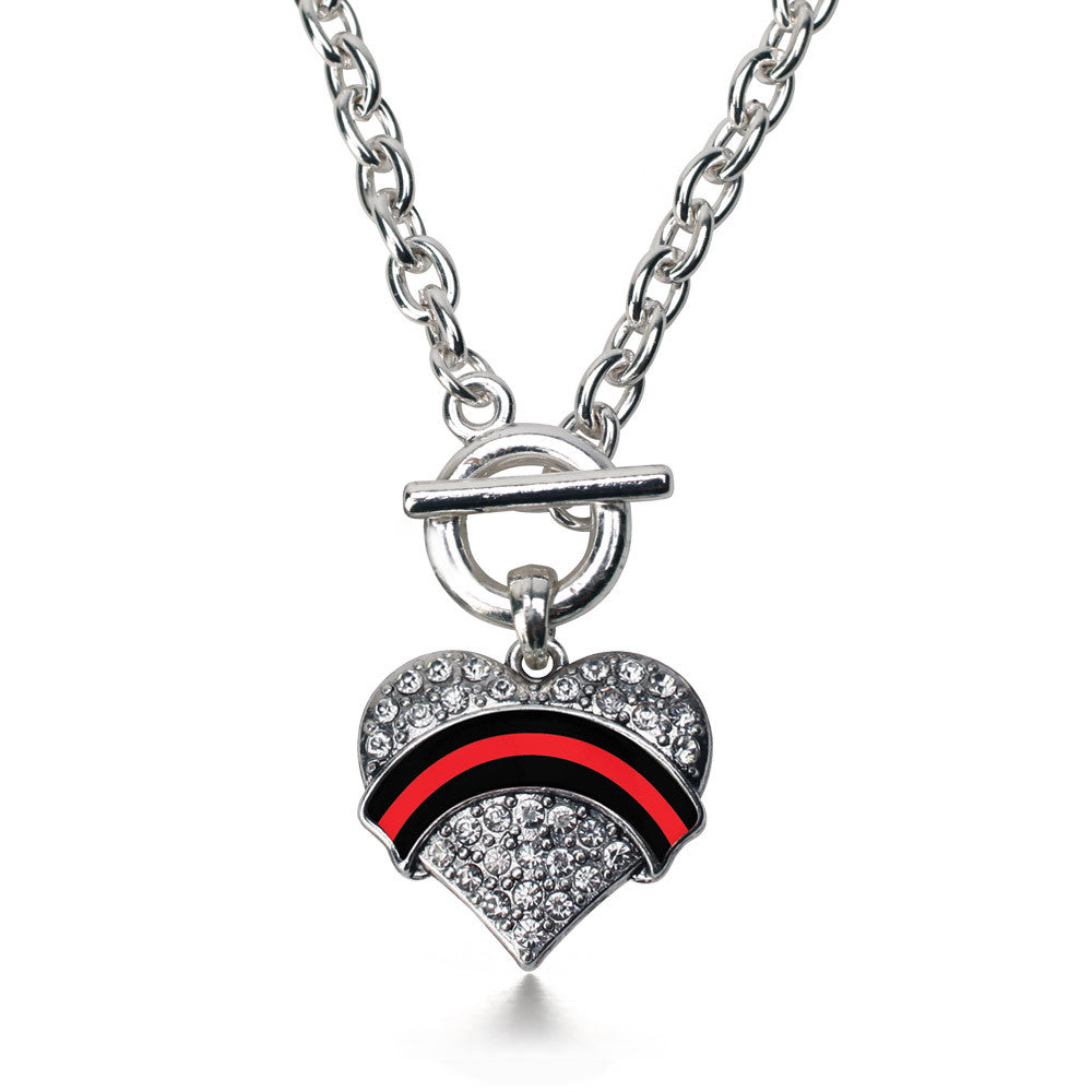 Fire Department Support Pave Heart Charm